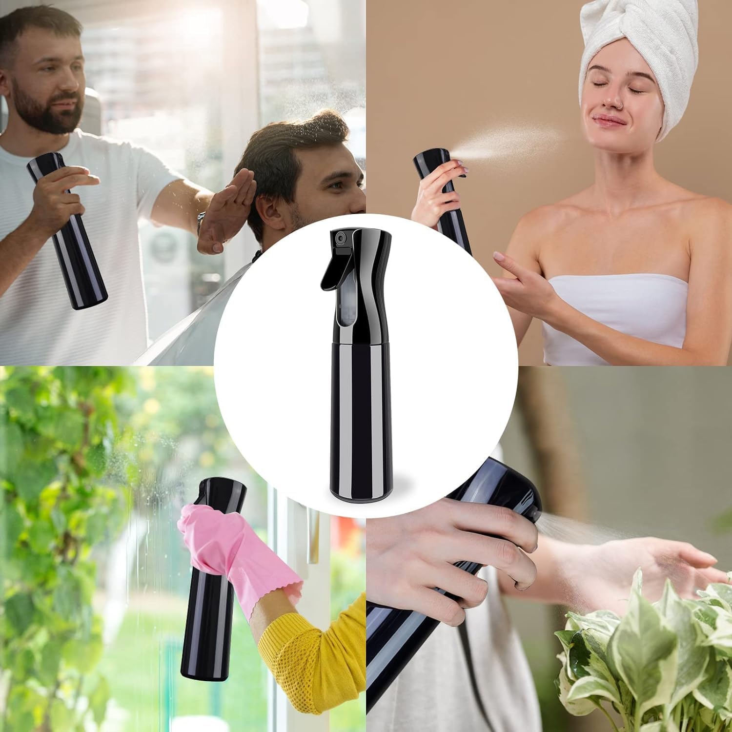 Ballotte Fine Mist Spray Bottle, 300ml Continuous Spray, Multi-Purpose Cleaning & Styling (Black) - Image 4