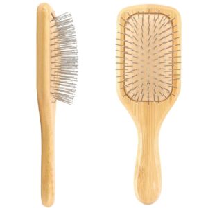 Bamboo Paddle Hairbrush for Detangling & Scalp Massage