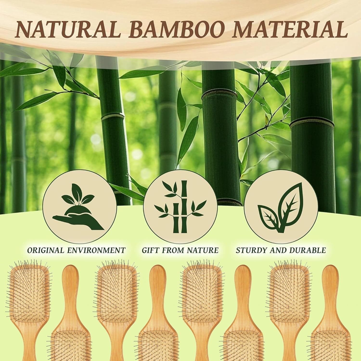 Bamboo Paddle Hairbrush for Detangling & Scalp Massage - Image 3