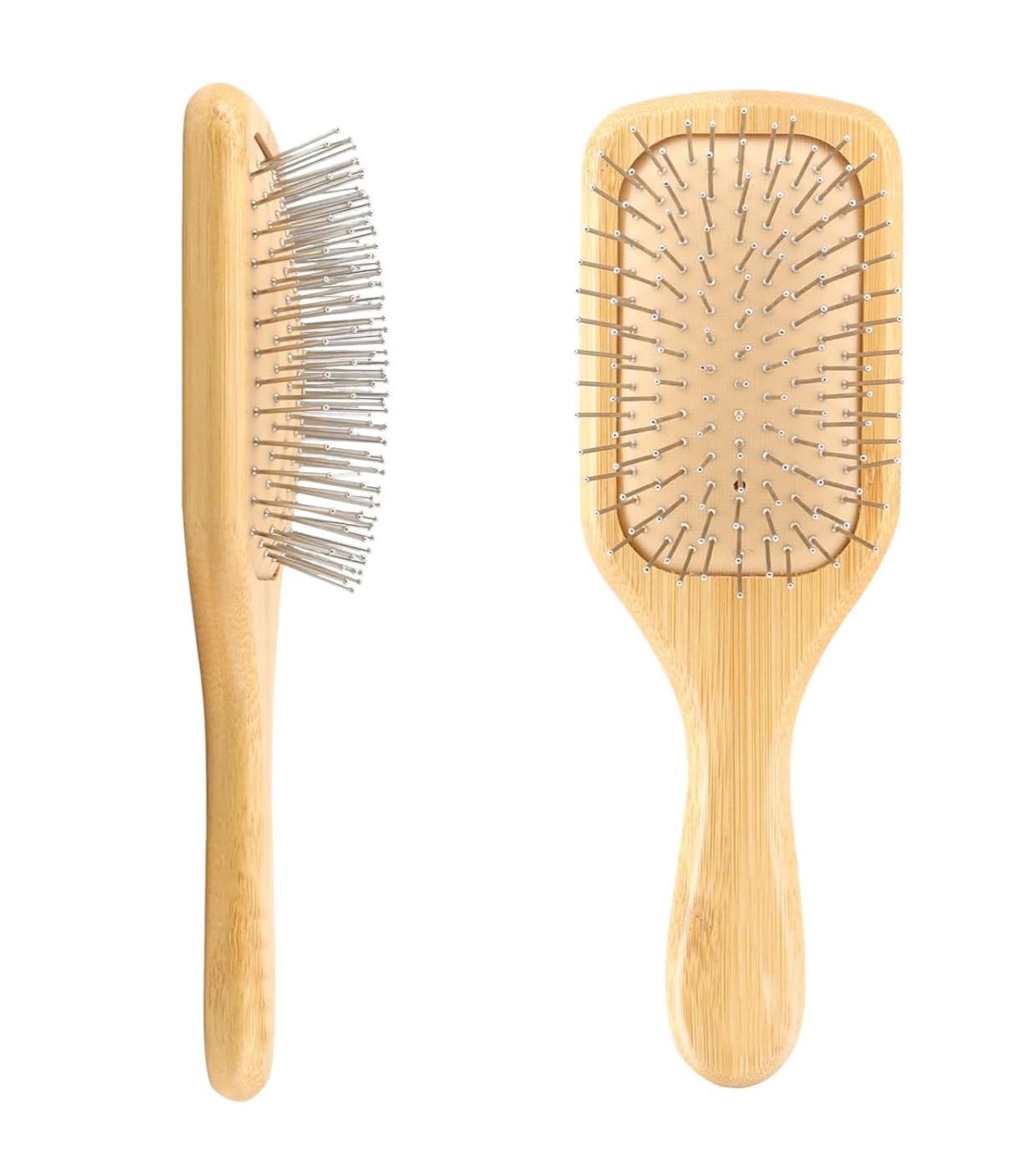 Bamboo Paddle Hairbrush for Detangling & Scalp Massage