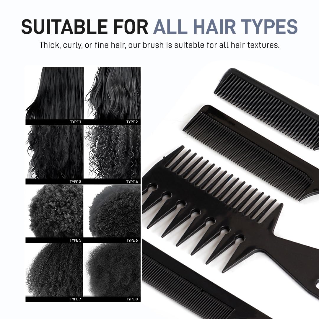 Multibrite Professional 10-Piece Heat-Resistant Anti-Static Hair Styling Comb Set - Image 3