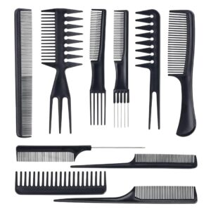 Multibrite Professional 10-Piece Heat-Resistant Anti-Static Hair Styling Comb Set