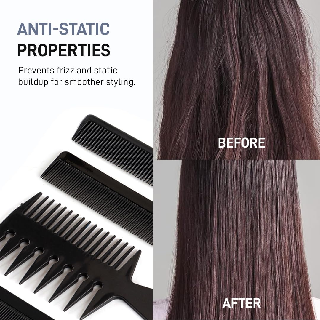 Multibrite Professional 10-Piece Heat-Resistant Anti-Static Hair Styling Comb Set - Image 2