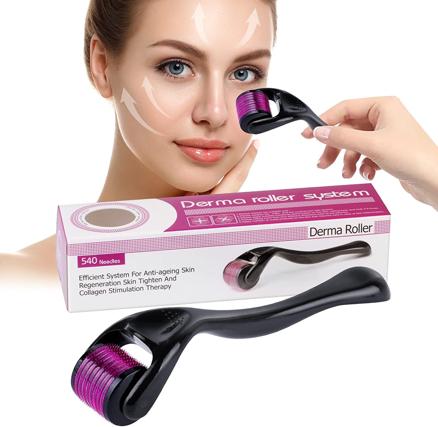 Derma Roller 0.50mm – 540 Alloy Needles Microneedles for Face, Skin & Hair - Image 4