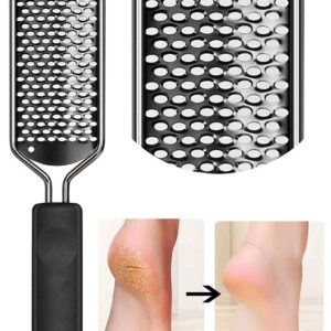 Stainless Steel Rasp Callus Filer Blade Foot Care Foot Scraper, Easy Use and Clean, Callus File for Wet and Dry Feet (Pack of 1, Black)