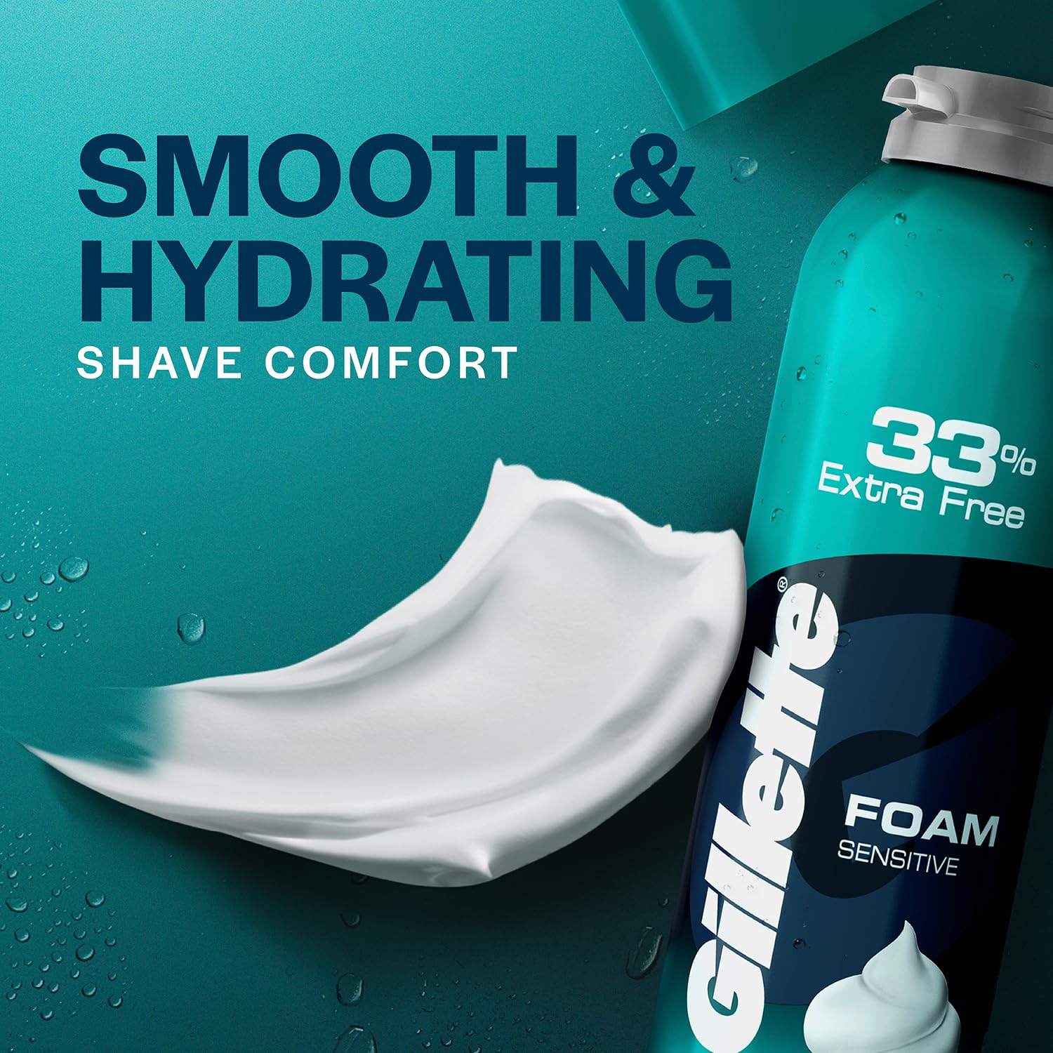 Gillette Classic Sensitive Shave Foam - 418 g (33% extra) - Image 6