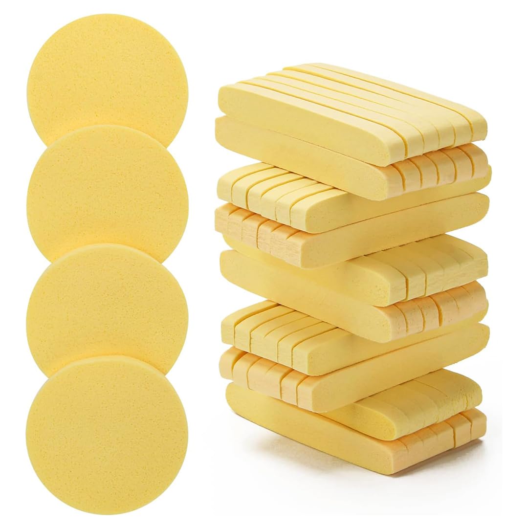 12Pcs Reusable Compressed Facial Sponges, Makeup Remover Pads, Face Cleansing Pads, Cosmetic Spa Sponges for Removing Dead Skin