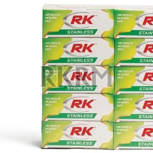 RK Stainless Double Edge Shaving Blades, (50 in 1), (Pack of 10) Saloon Pack
