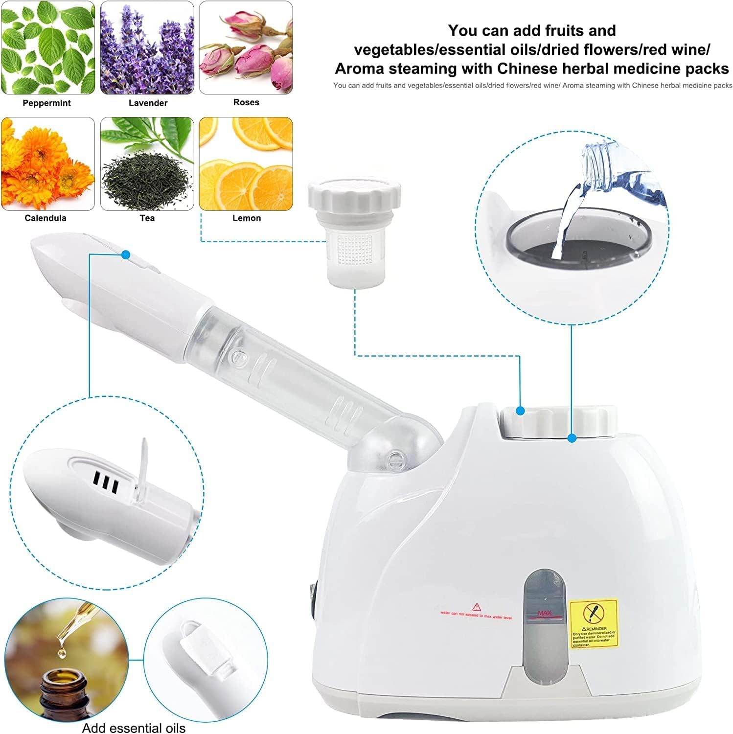 2 in 1 Facial Steamer and Hair Steamer Face Sauna Humidifier - Image 5