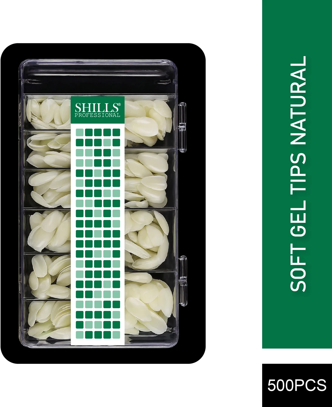 Shills Professional Soft Gel Short Almond Tips Natural (Off White)