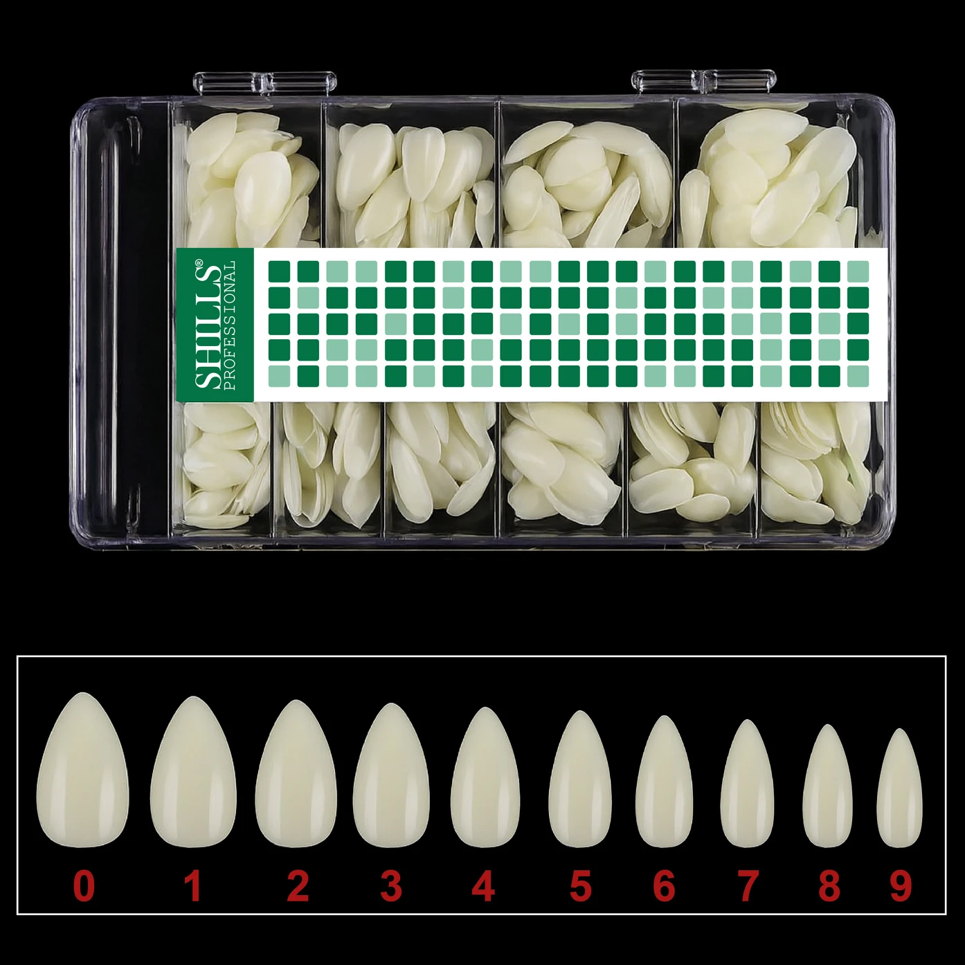 Shills Professional Soft Gel Short Almond Tips Natural (Off White) - Image 5