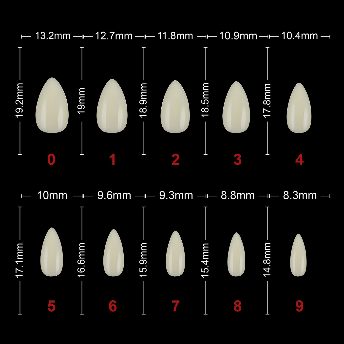 Shills Professional Soft Gel Short Almond Tips Natural (Off White) - Image 4