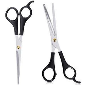 Professional Hair Cutting Scissors Set – 6.5 Inch Sharp Stainless Steel Haircut Shears with Thinning Scissors