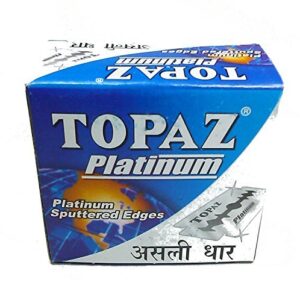 Topaz Platinum Double Edge Razor Blades set - {50 in One}, {Pack of 10} Men
