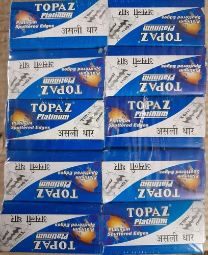 Topaz Platinum Double Edge Razor Blades set - {50 in One}, {Pack of 10} Men - Image 2