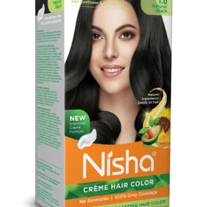 Nisha Crème Hair Color Natural black 1.0 shade120gm