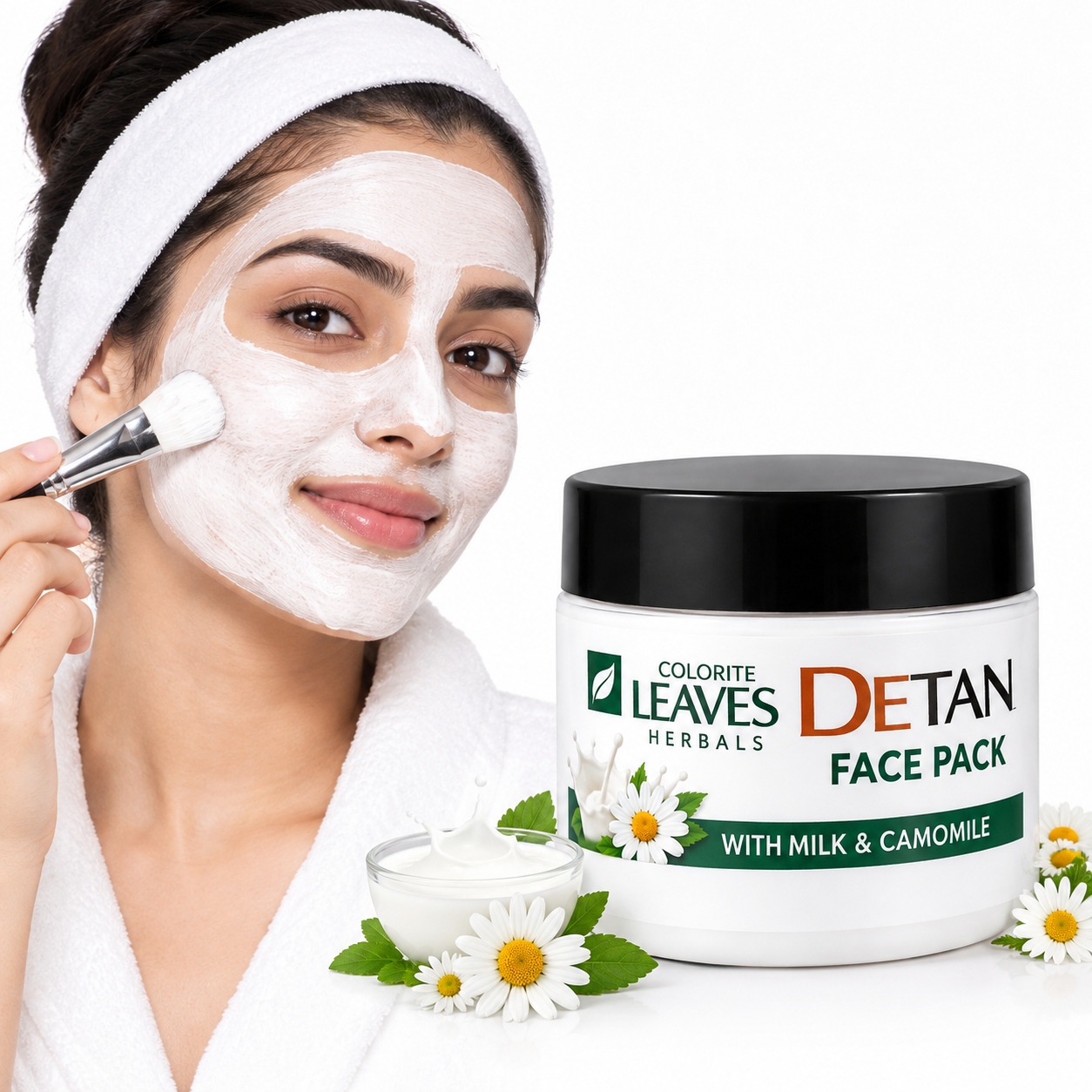 Leaves Detan Face Pack with Milk & Camomile 200gm - Image 2