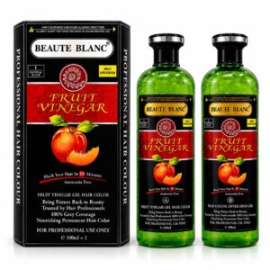 BEAUTE BLANC Fruit Vinegar Gel Hair Black Color | Long-Lasting Hair Colour | Grey Hair Coverage | Smooth & Easy Gel Formula | Natural Looking Finish | For Men & Women (Pack of 2 )