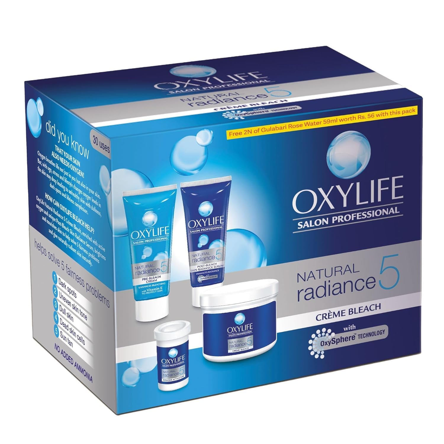 Oxylife Salon Professional Natural Radiance 5 Crème Bleach - 310g