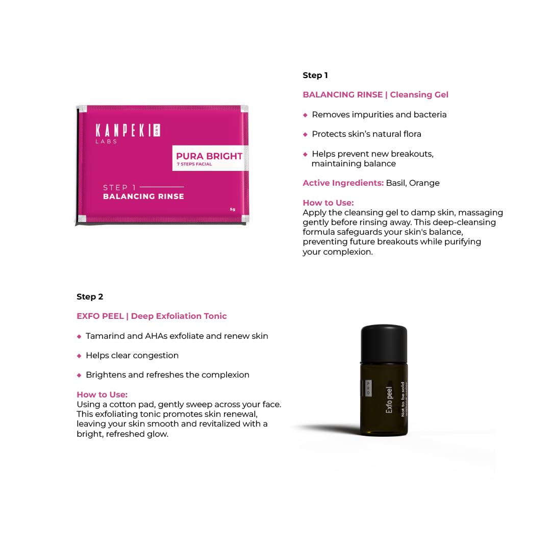 Kanpeki Pura Bright 7-Step Facial Kit With Algae Peel-Off Mask - Image 3