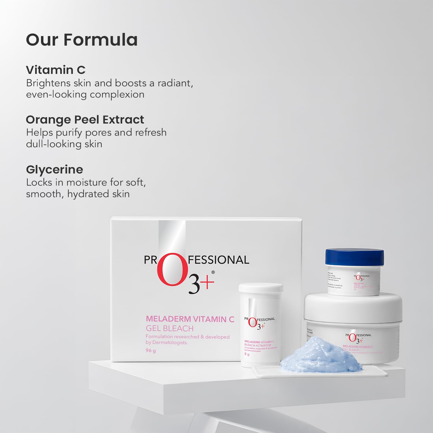 O3+ Meladerm Vitamin C Gel Bleach 96g for Skin Brightening Dull Skin - Image 6